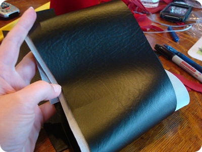 black faux leather for Santa hats